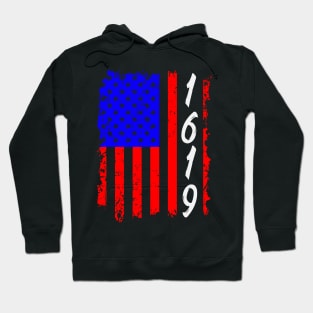 1619 Our Ancestors African American Black History Vintage With Flag Hoodie